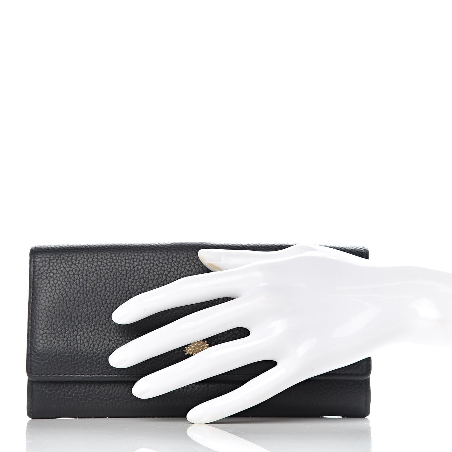 Classic Grain Small Tree Continental Wallet Black