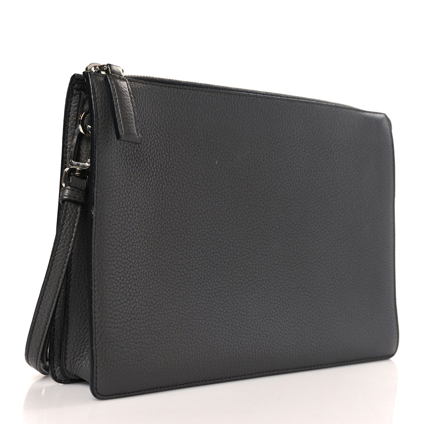 Vitello Daino Wristlet Pouch Grey