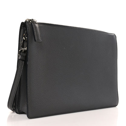 Prada Vitello Daino Wristlet Pouch Grey 3 of 8