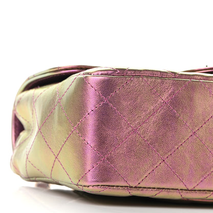 Chanel Iridescent Lambskin Quilted Mini Rectangular Flap Purple 9 of 10