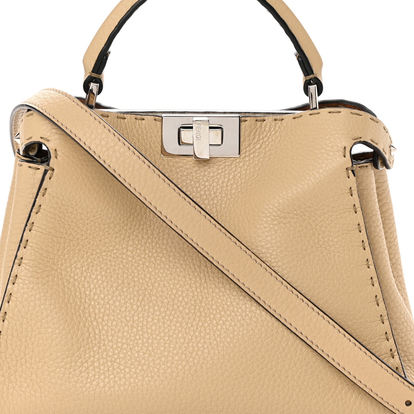 Cuoio Romano Selleria Medium Peekaboo Iconic Essentially Satchel Paglia Latte Mou
