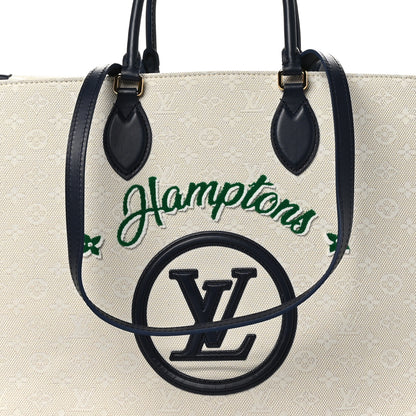 Louis Vuitton Jacquard Embroidered Tufted Monogram Hamptons Onthego GM 7 of 9