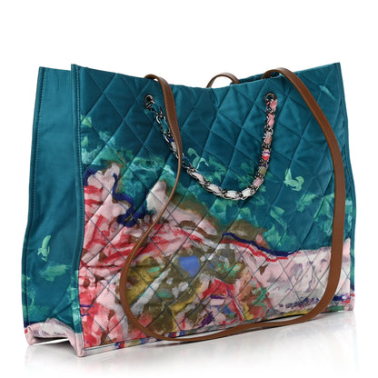 Chanel Canvas Printed Watercolor Quilted Large Tote Multicolor 2 of 10