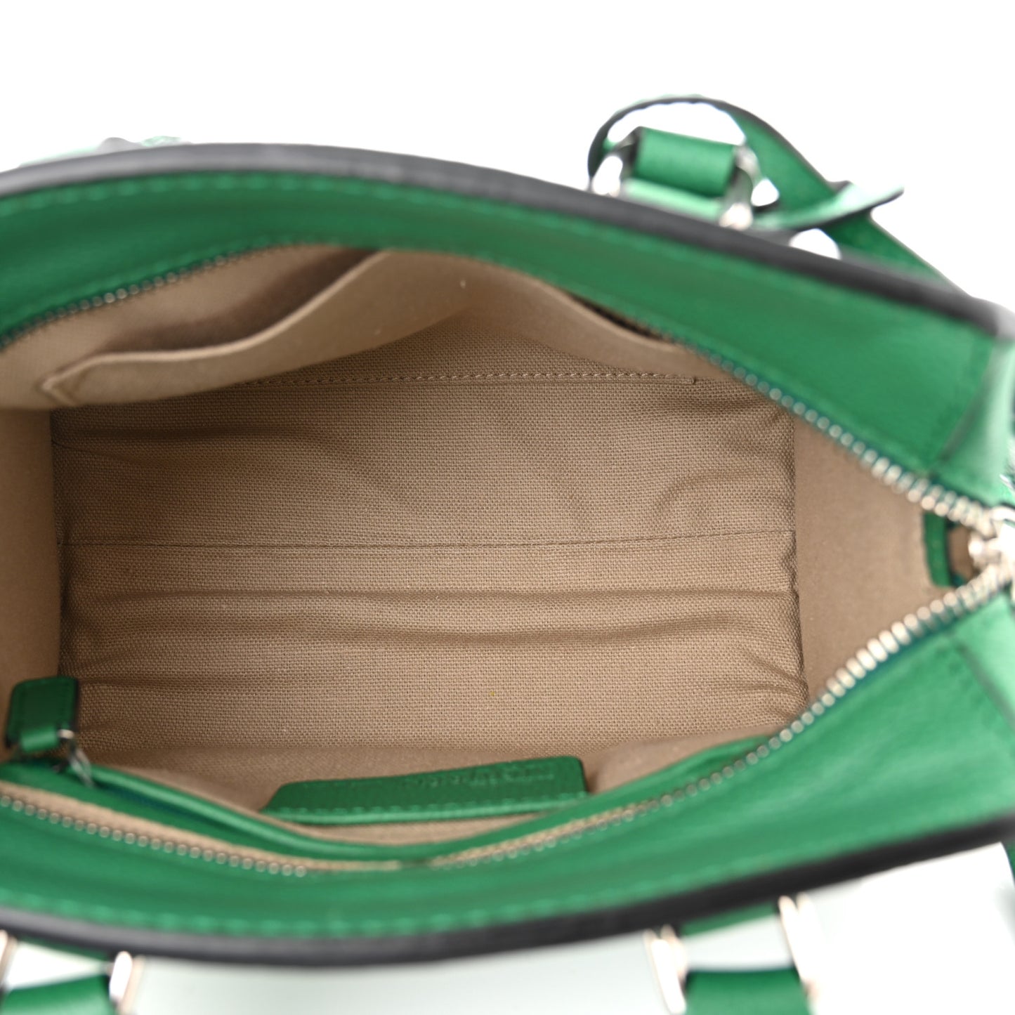 Pebbled Calfskin Mini Padlock Tote Green