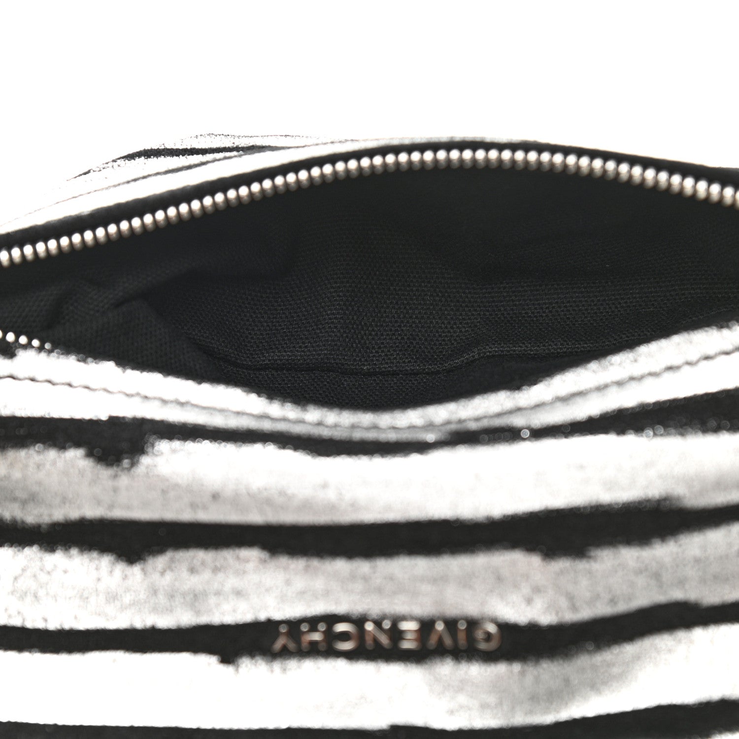 Givenchy Metallic Calfskin Striped Mini Pandora Black Silver 5 of 11