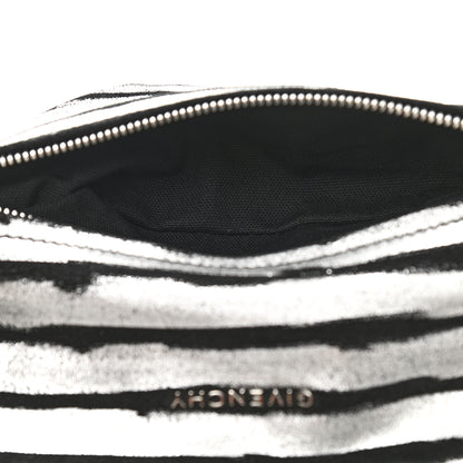 Givenchy Metallic Calfskin Striped Mini Pandora Black Silver 5 of 11