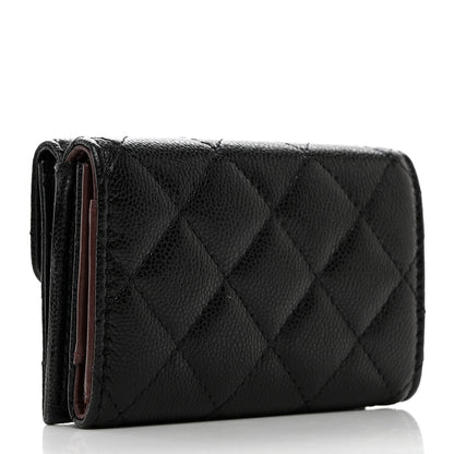 Chanel Caviar Quilted Double Flap Wallet Black 3 of 9