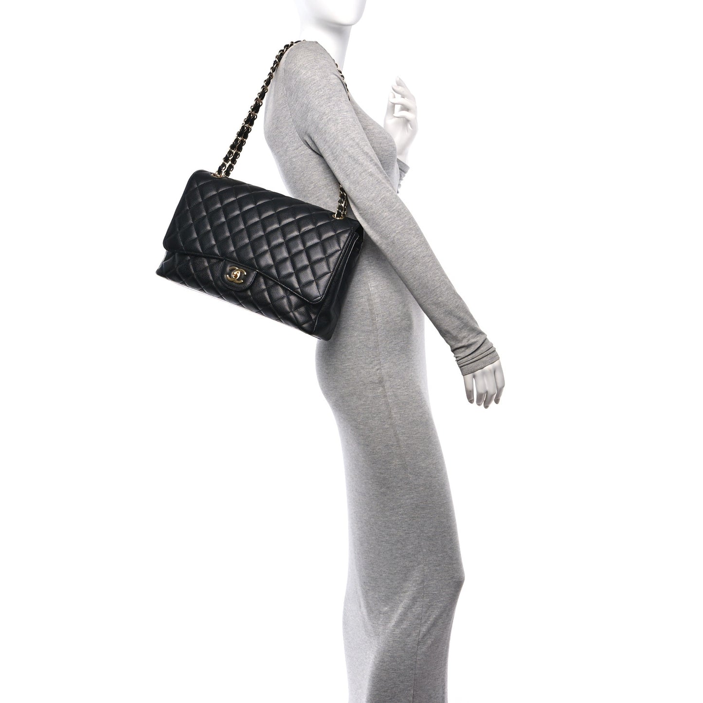 Caviar Quilted Maxi Single Flap Black