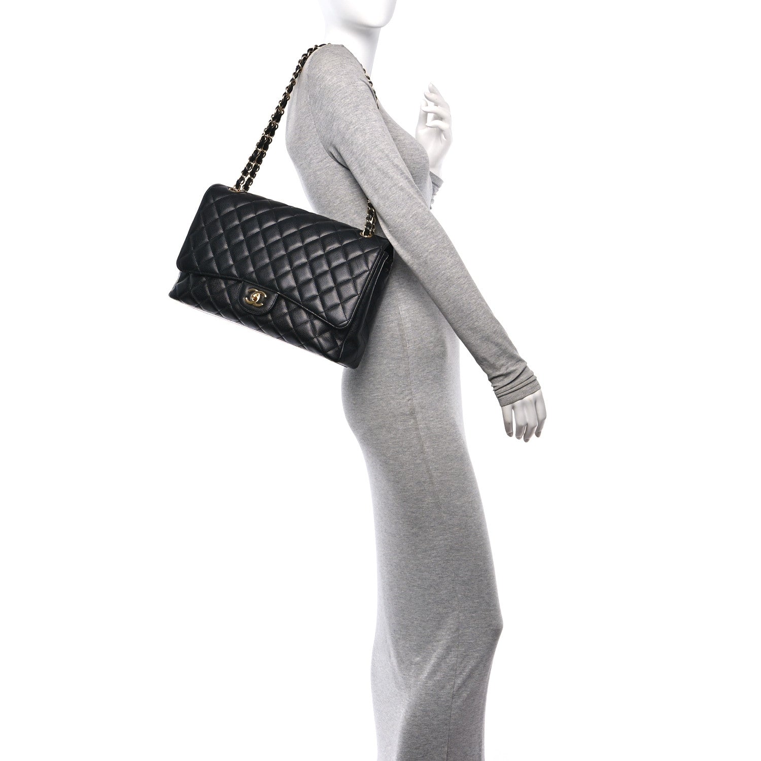 Chanel Caviar Quilted Maxi Single Flap Black 2 of 11