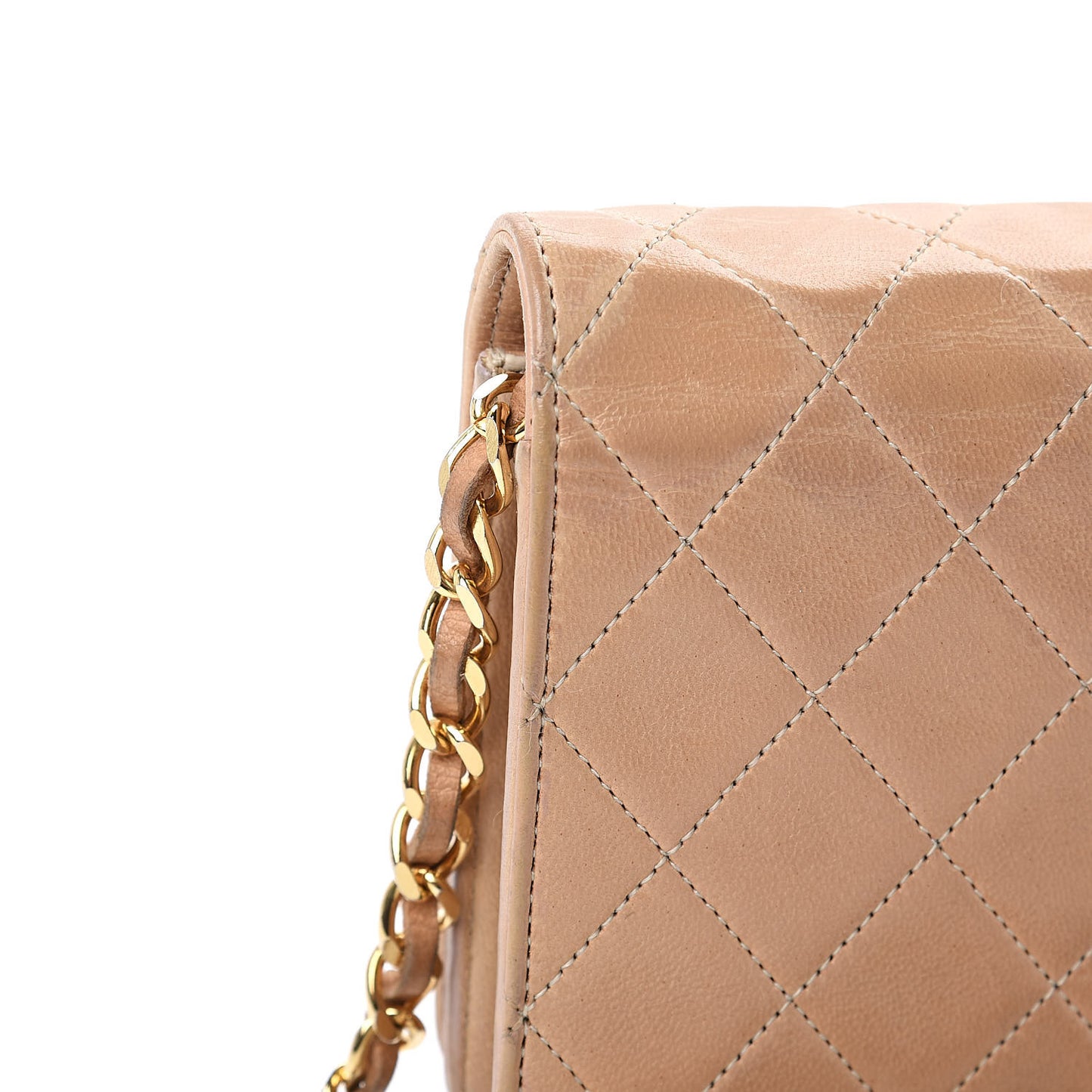 Lambskin Quilted Mini Flap Beige