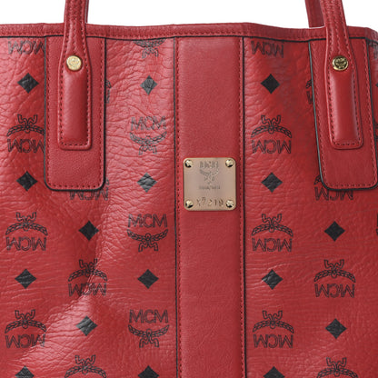 MCM Visetos Medium Liz Reversible Shopper Tote Ruby Red 8 of 16
