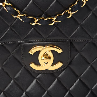 Chanel Lambskin Quilted XL Jumbo Single Flap Black 12 of 13