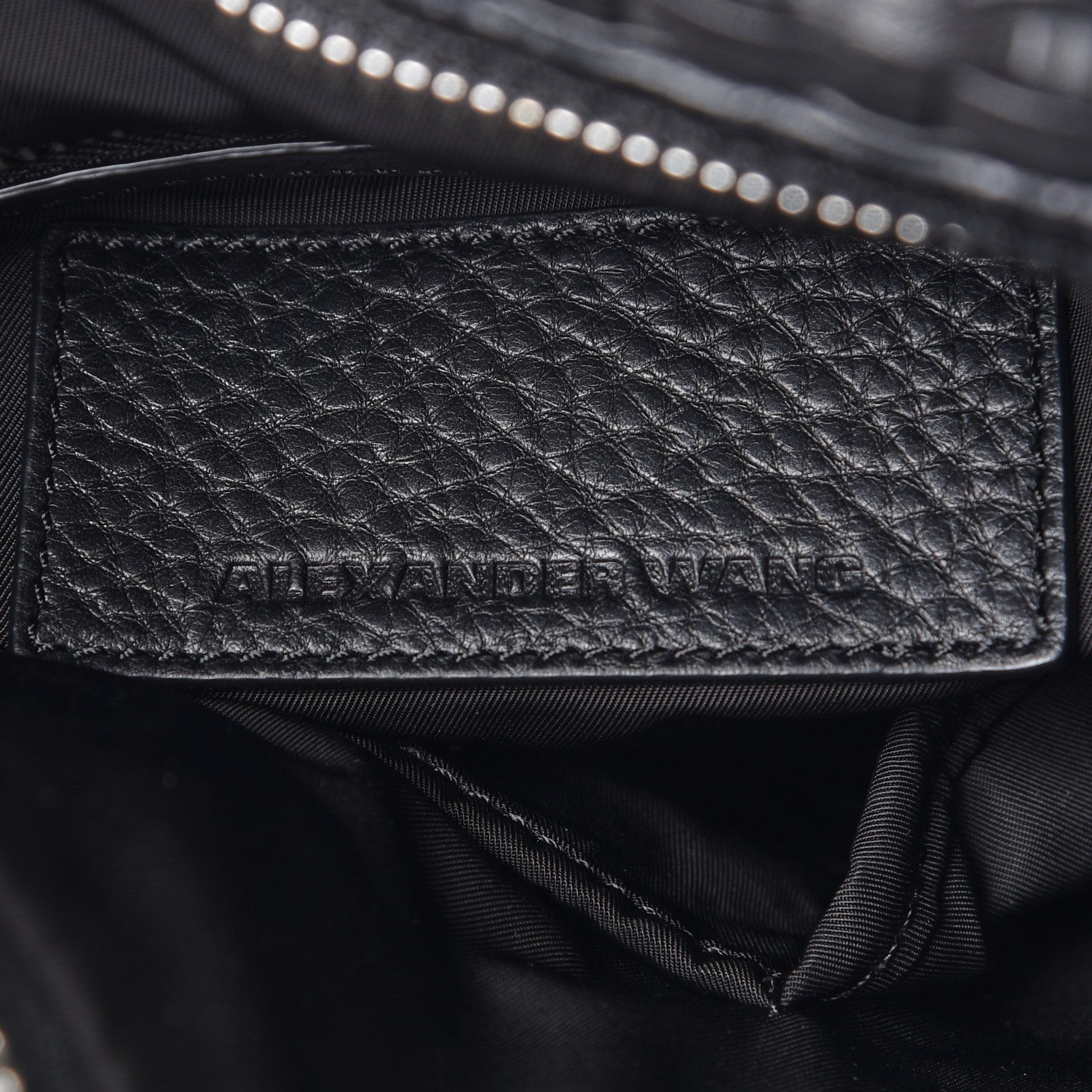 Alexander Wang Pebbled Lambskin Woven Rocco Black Silver Hardware 6 of 8