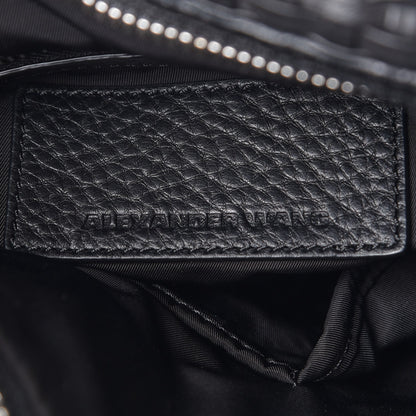 Alexander Wang Pebbled Lambskin Woven Rocco Black Silver Hardware 6 of 8