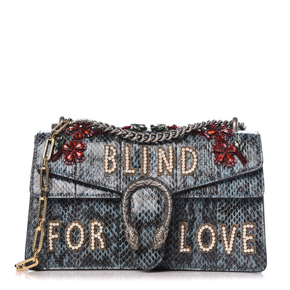 Gucci Snakeskin Blind For Love Embroidered Small Dionysus Shoulder Bag Ultramarine Multicolor 1 of 10
