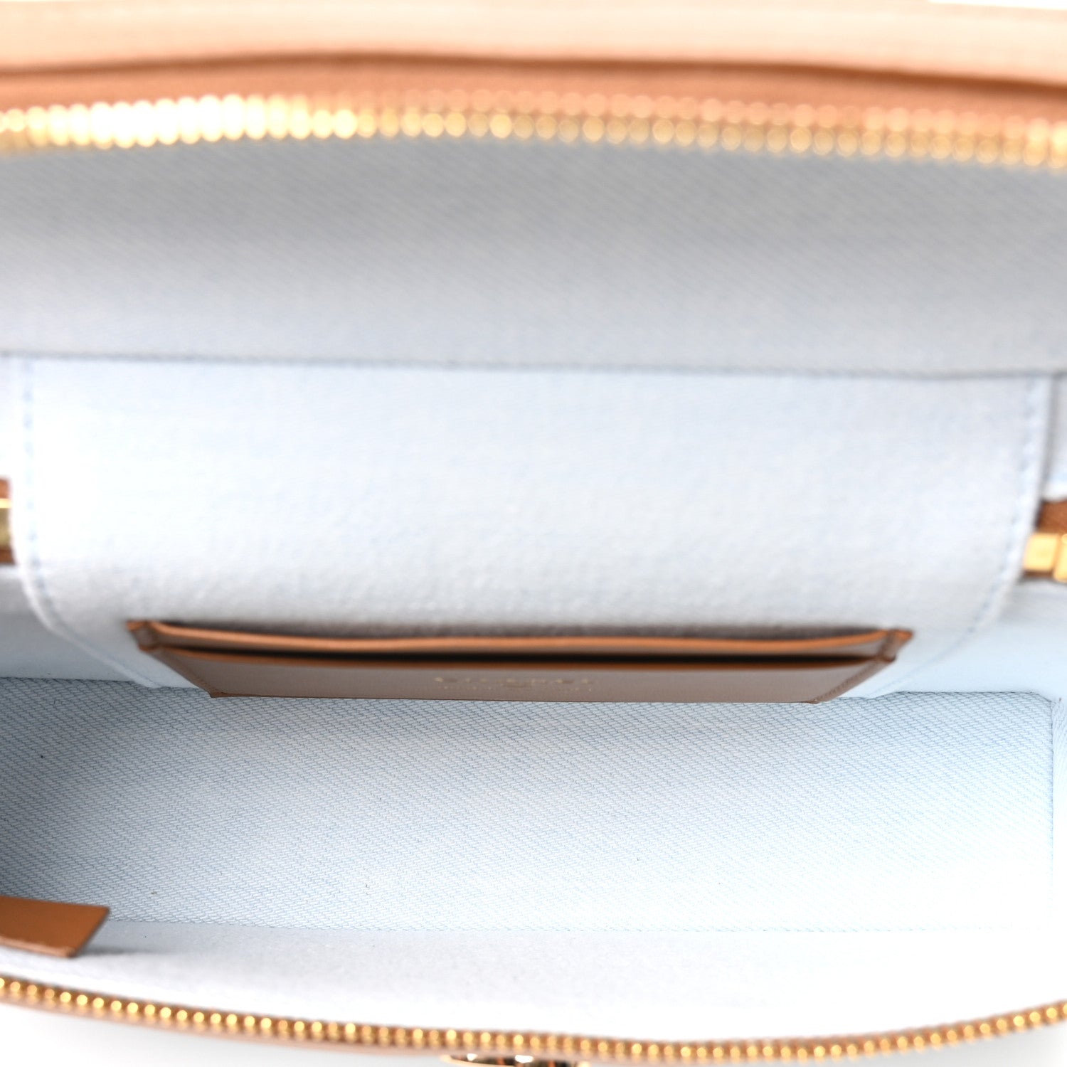Chanel Washed Denim Calfskin Quilted Top Handle Slim Vanity Case With Chain Blue Brown 5 of 11