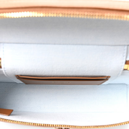 Chanel Washed Denim Calfskin Quilted Top Handle Slim Vanity Case With Chain Blue Brown 5 of 11