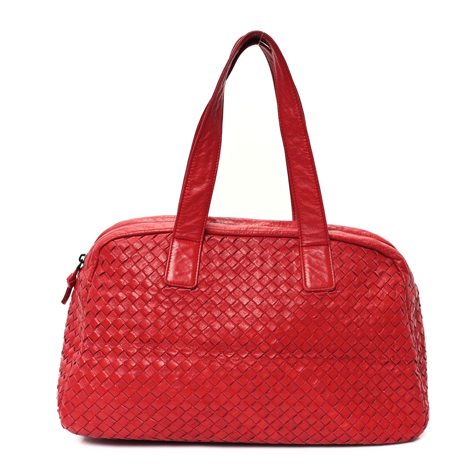 Bottega Veneta Nappa Intrecciato Boston Bag Carmine 1 of 11