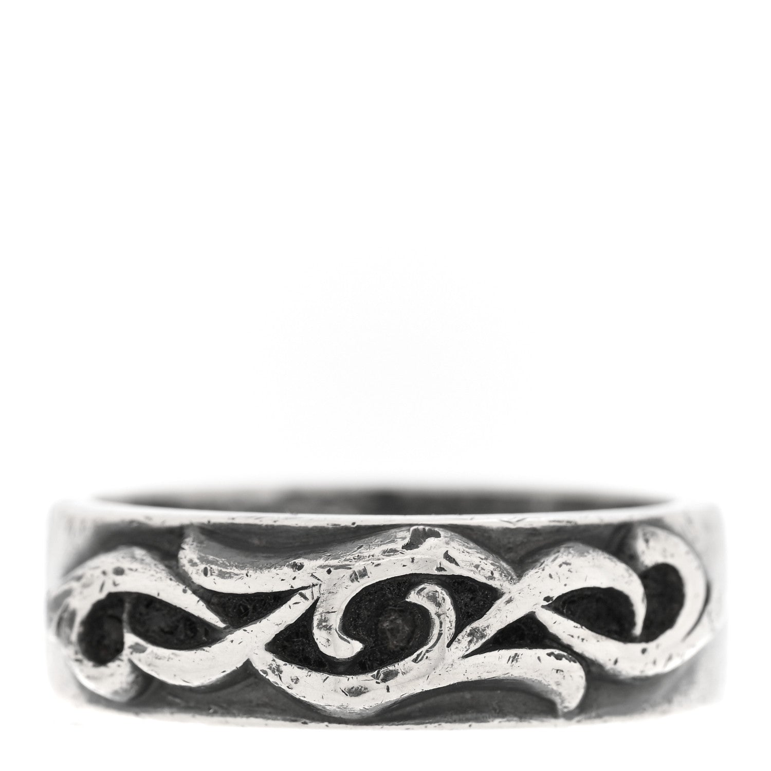 Chrome Hearts Sterling Silver Double Narrow Vine Band Ring 70 13