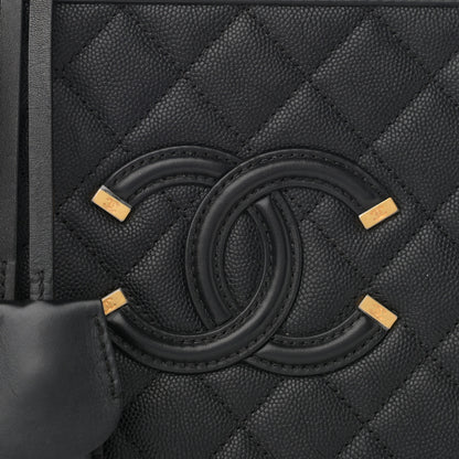 Chanel Caviar Quilted Medium CC Filigree Vanity Case Black 8 of 13