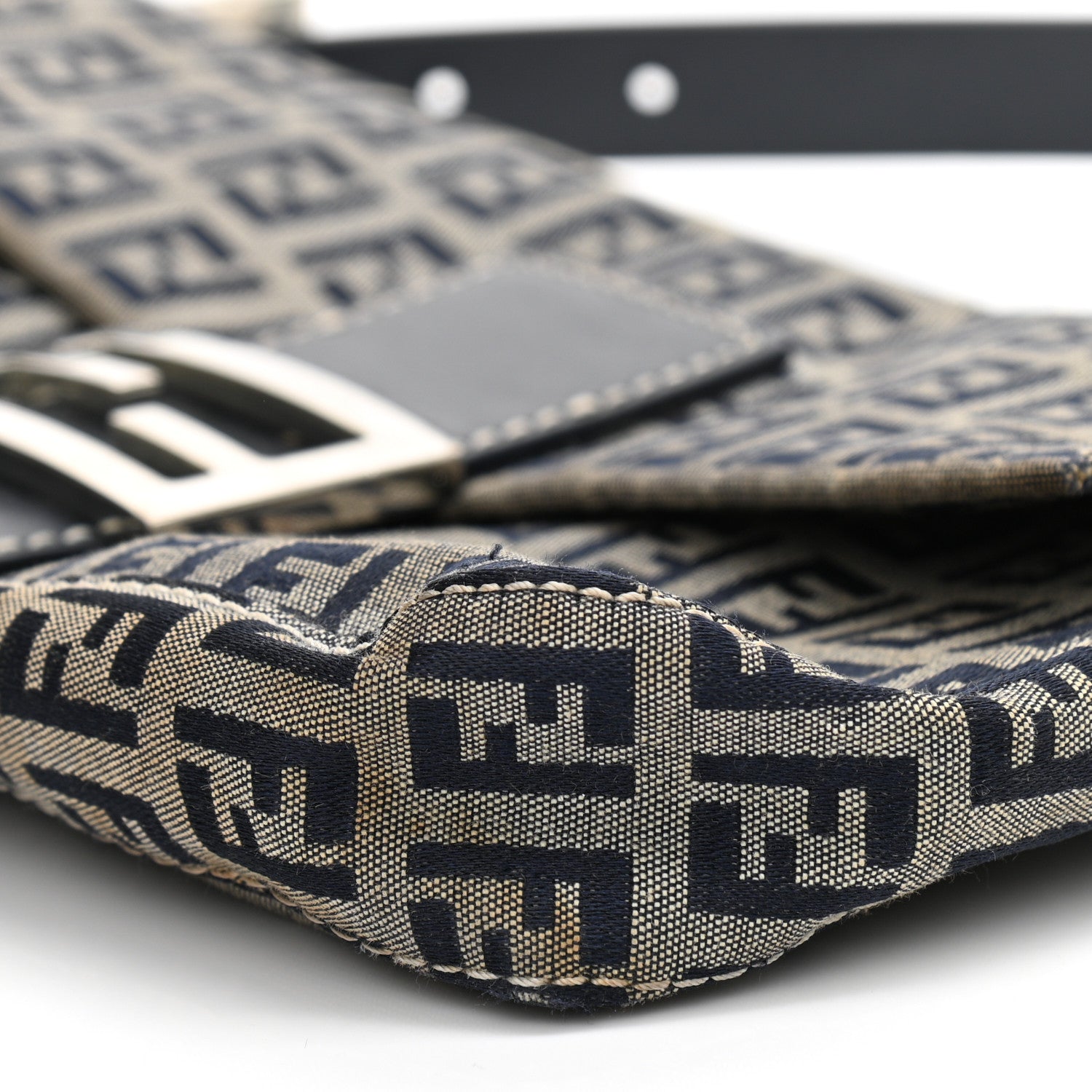 Fendi Zucchino Baguette Navy 9 of 10