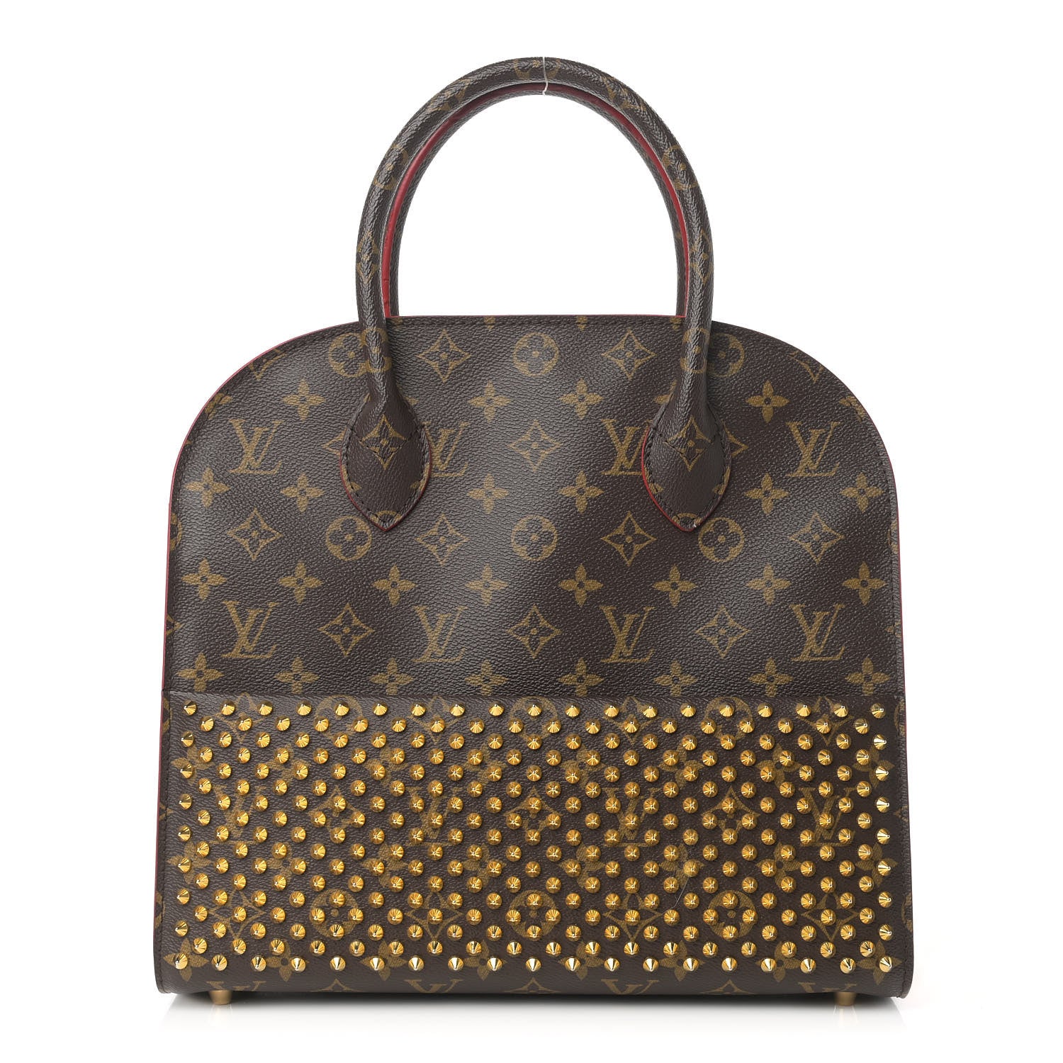 Louis Vuitton Monogram Calf Hair Spikes Iconoclasts Christian Louboutin Tote Red 1 of 16