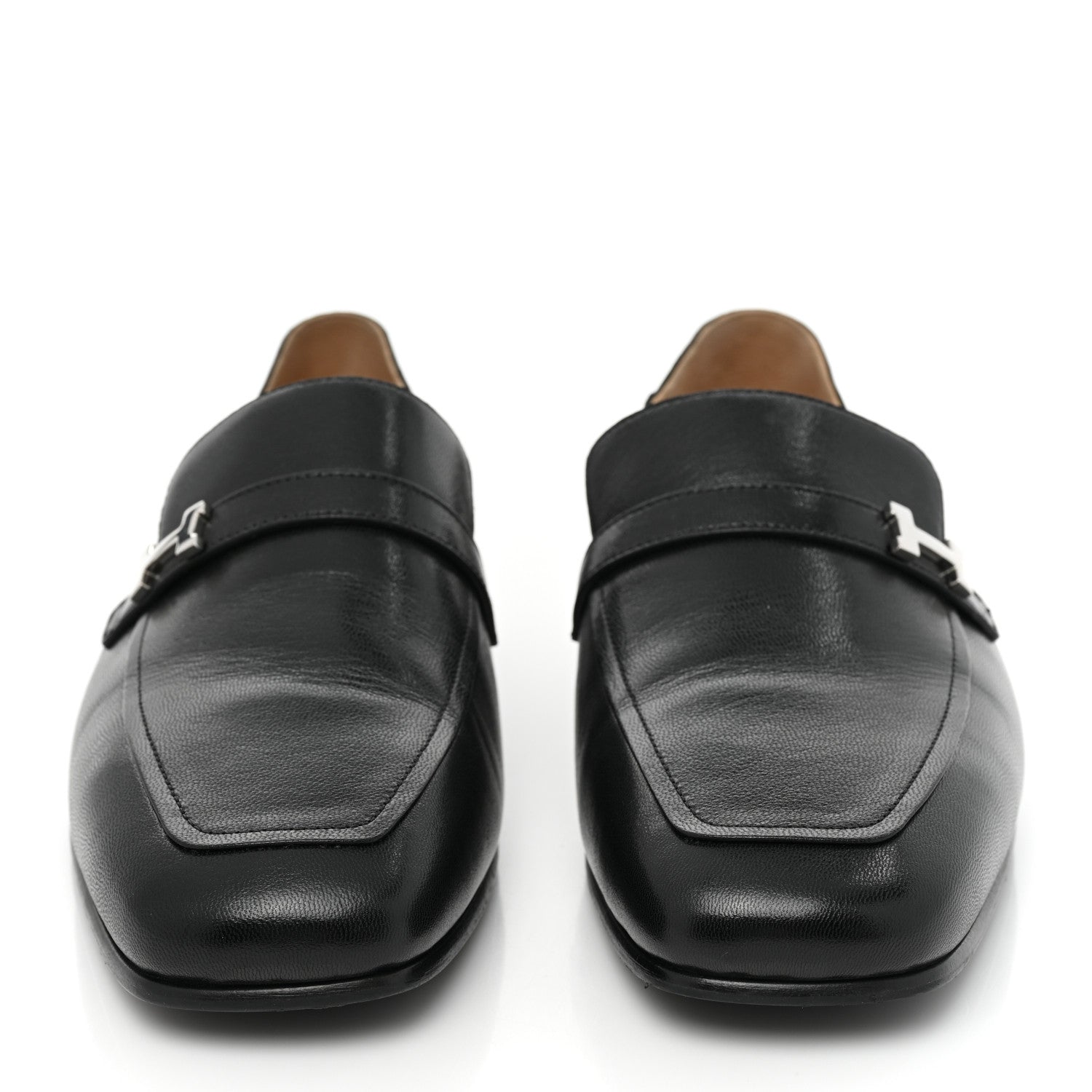 Hermes Goatskin Mens Giovanni Loafer 43 Black 2 of 9