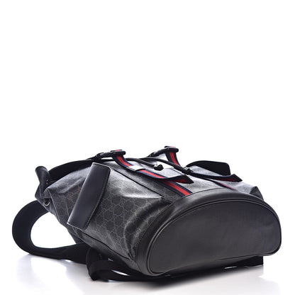 Gucci Soft GG Supreme Monogram Appia Calfskin Web Double Buckle Backpack Black 4 of 10