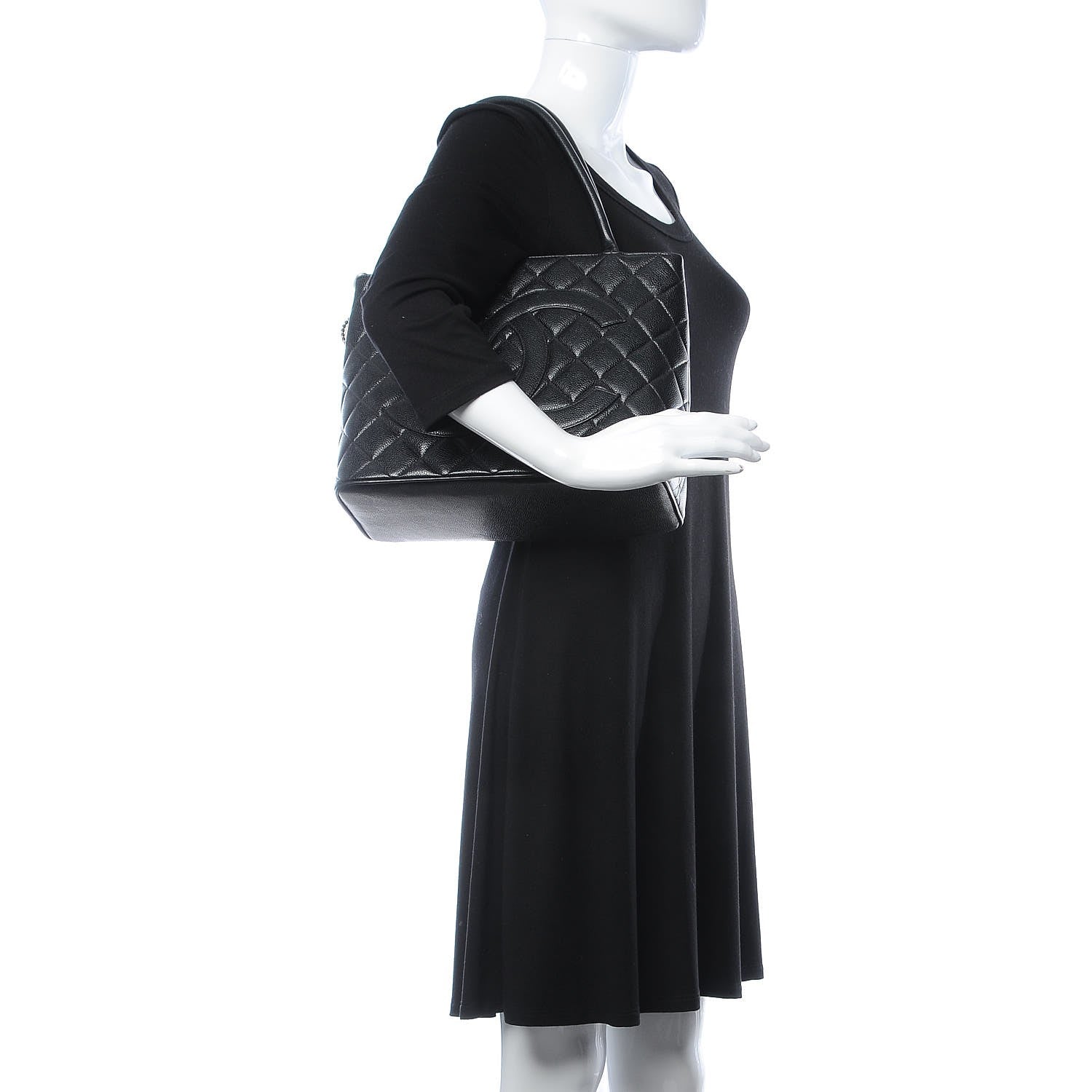 Chanel Caviar Quilted Medallion Tote Black 2 of 15