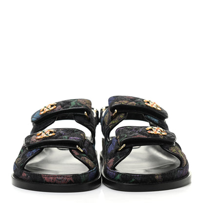 Chanel Denim Quilted Dad Sandals 35.5 Black Multicolor 2 of 8
