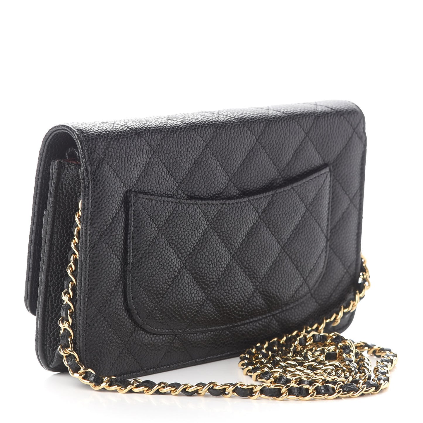 Caviar Quilted Wallet On Chain WOC Black
