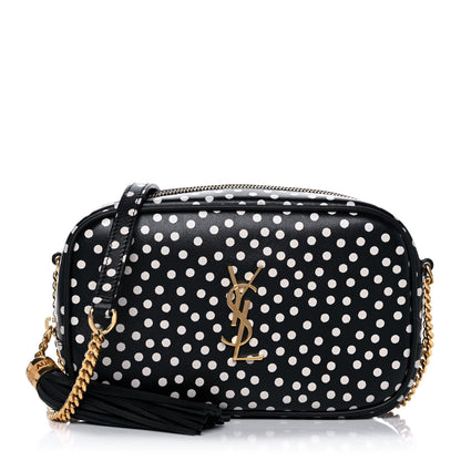 Saint Laurent Calfskin Printed Polka Dot Mini Lou Camera Bag Black Crema Soft 1 of 13