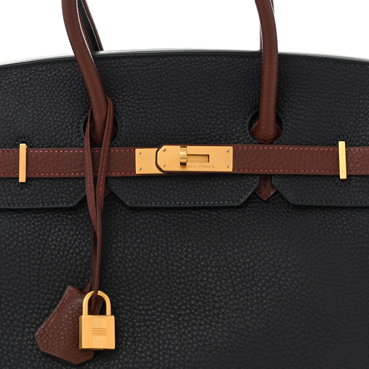 Hermes Togo Bi-Color Horseshoe Birkin 35 Bleu Nuit Rouge H 8 of 12