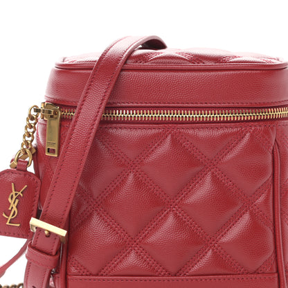Saint Laurent Grain de Poudre Quilted 80's Vanity Bag Red 8 of 12