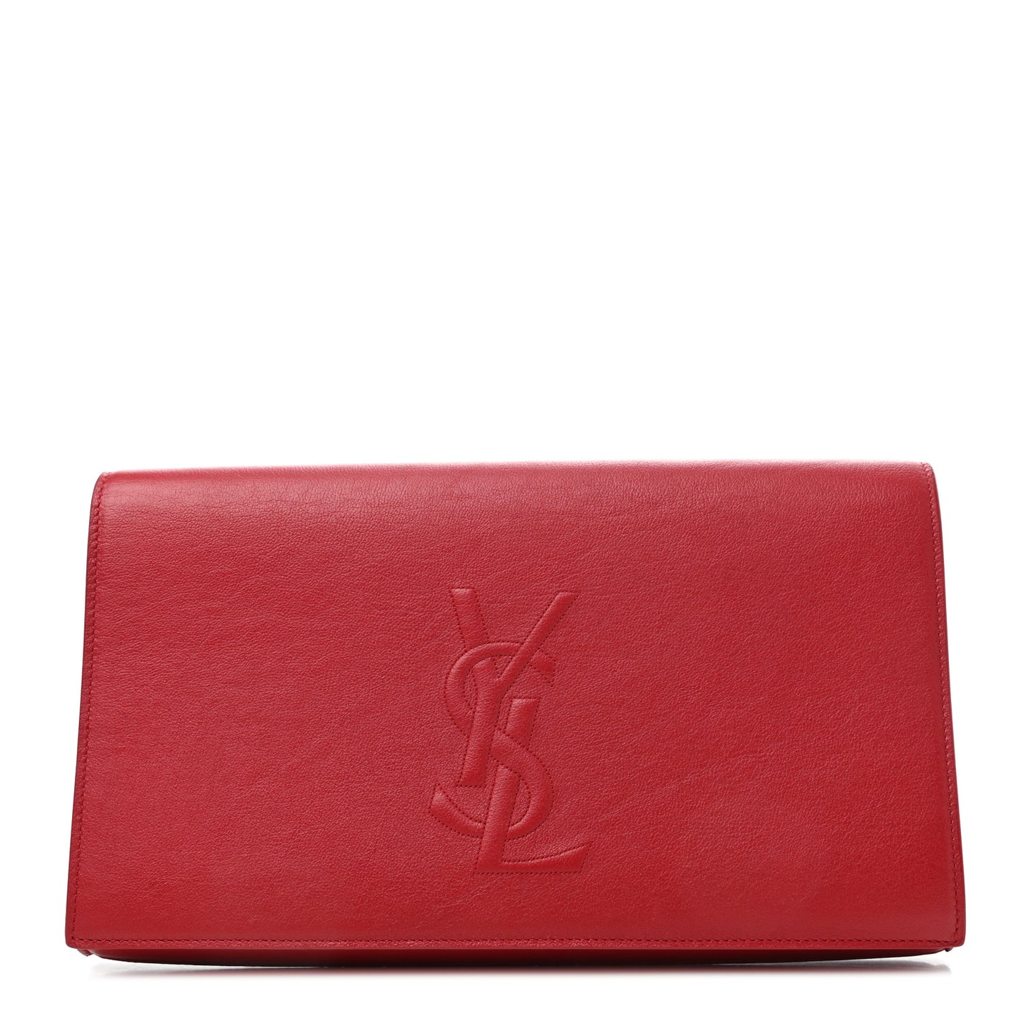 Calfskin Monogram Large Belle De Jour Clutch Red