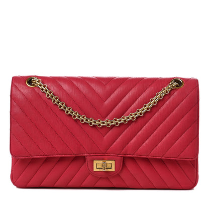 Chanel Sheepskin Chevron Quilted 2.55 Reissue 226 Flap Dark Pink 1 of 12