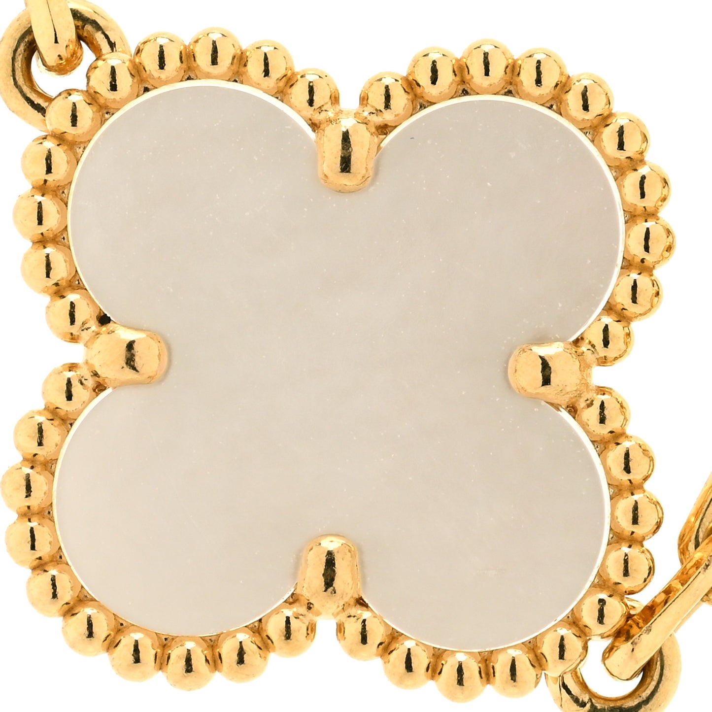 18K Yellow Gold Mother of Pearl 5 Motifs Vintage Alhambra Bracelet