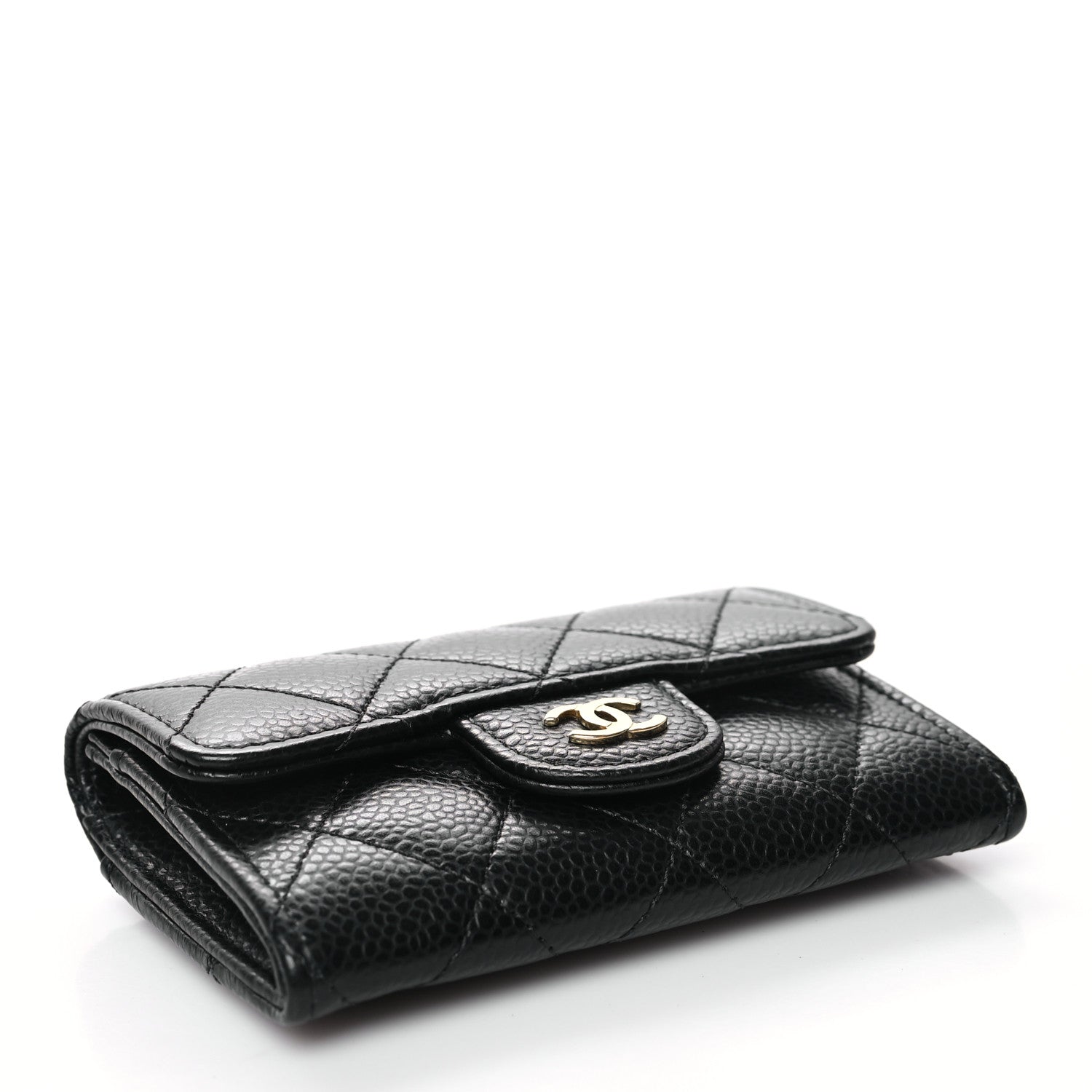 Chanel Caviar Quilted Flap Card Holder Wallet Black 4 of 11
