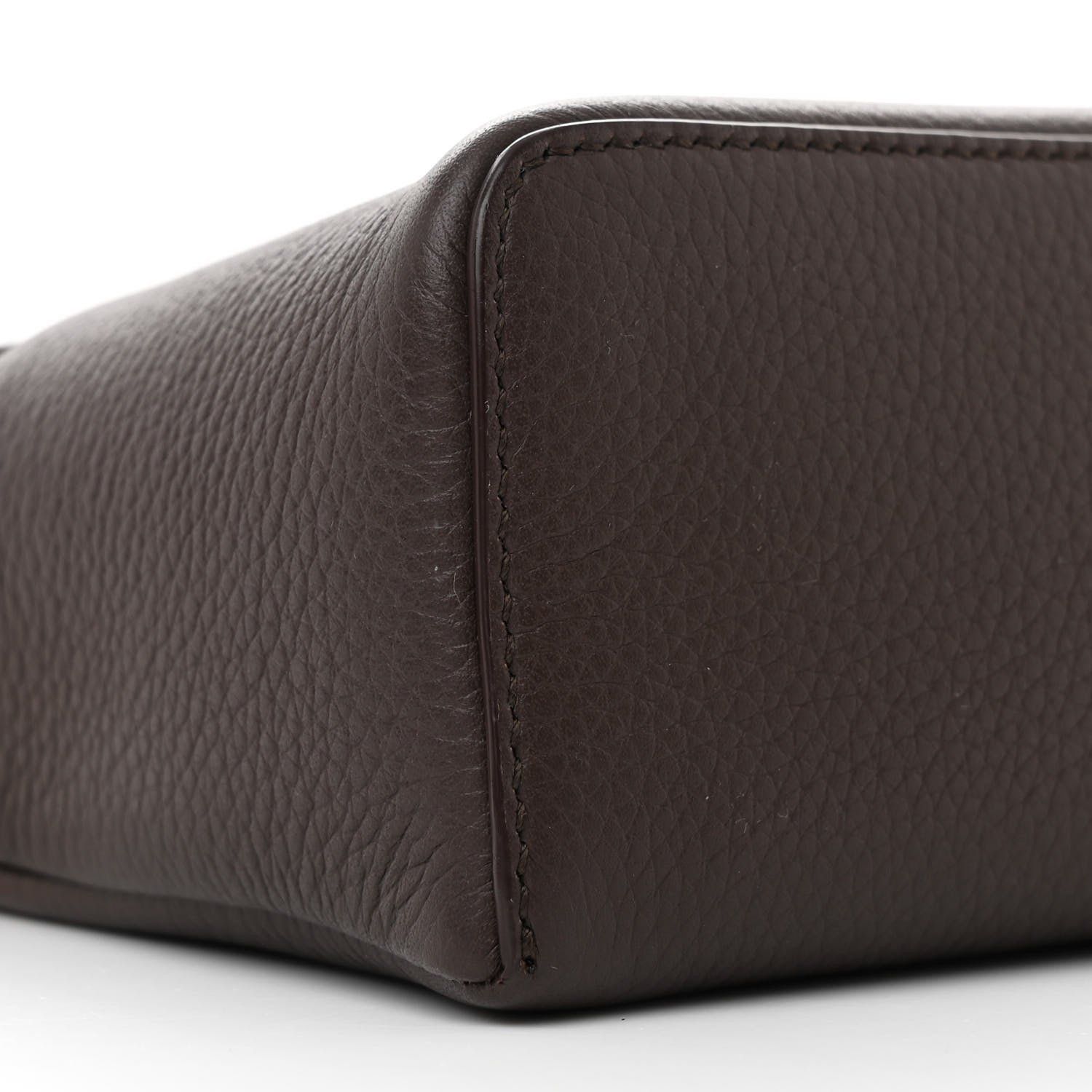 Loro Piana Grained Calfskin L19 Extra Pocket Pouch Dark Chocolate Liquorice 8 of 11