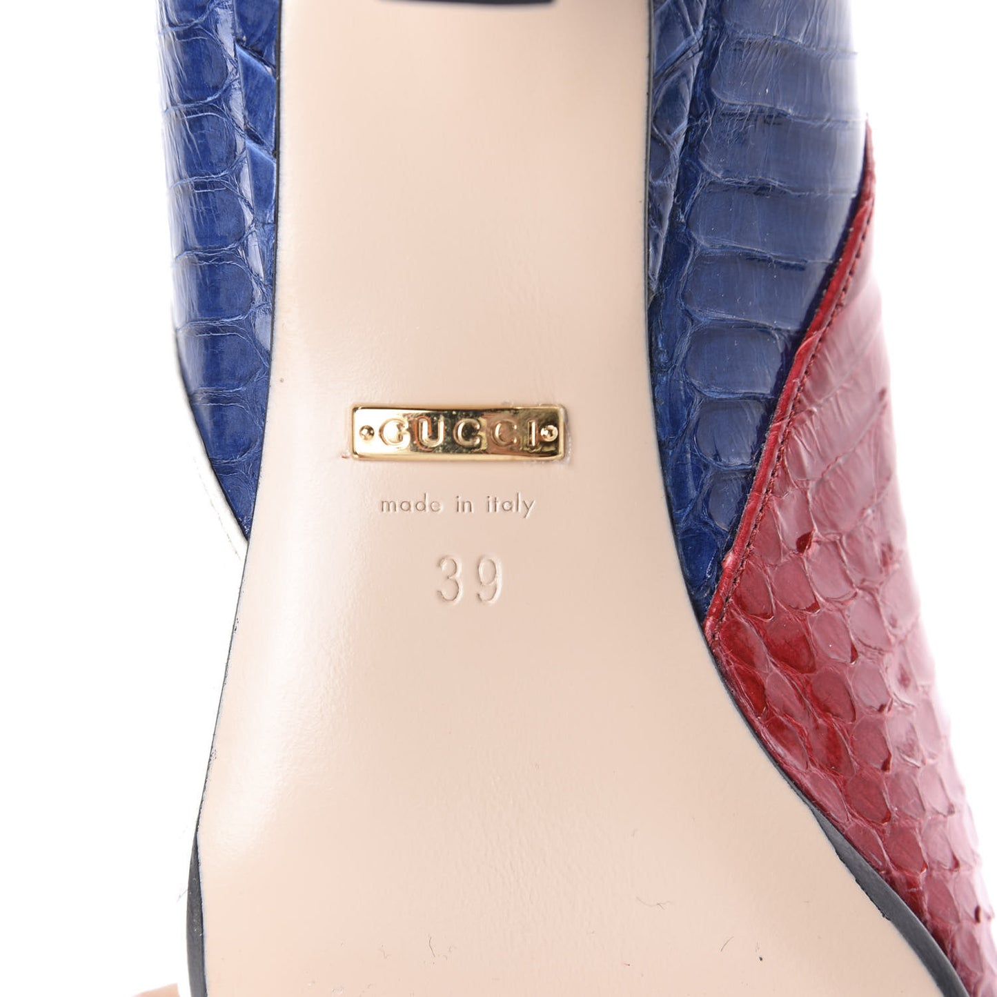 Snakeskin Crystal Double G Pumps 39 Multicolor