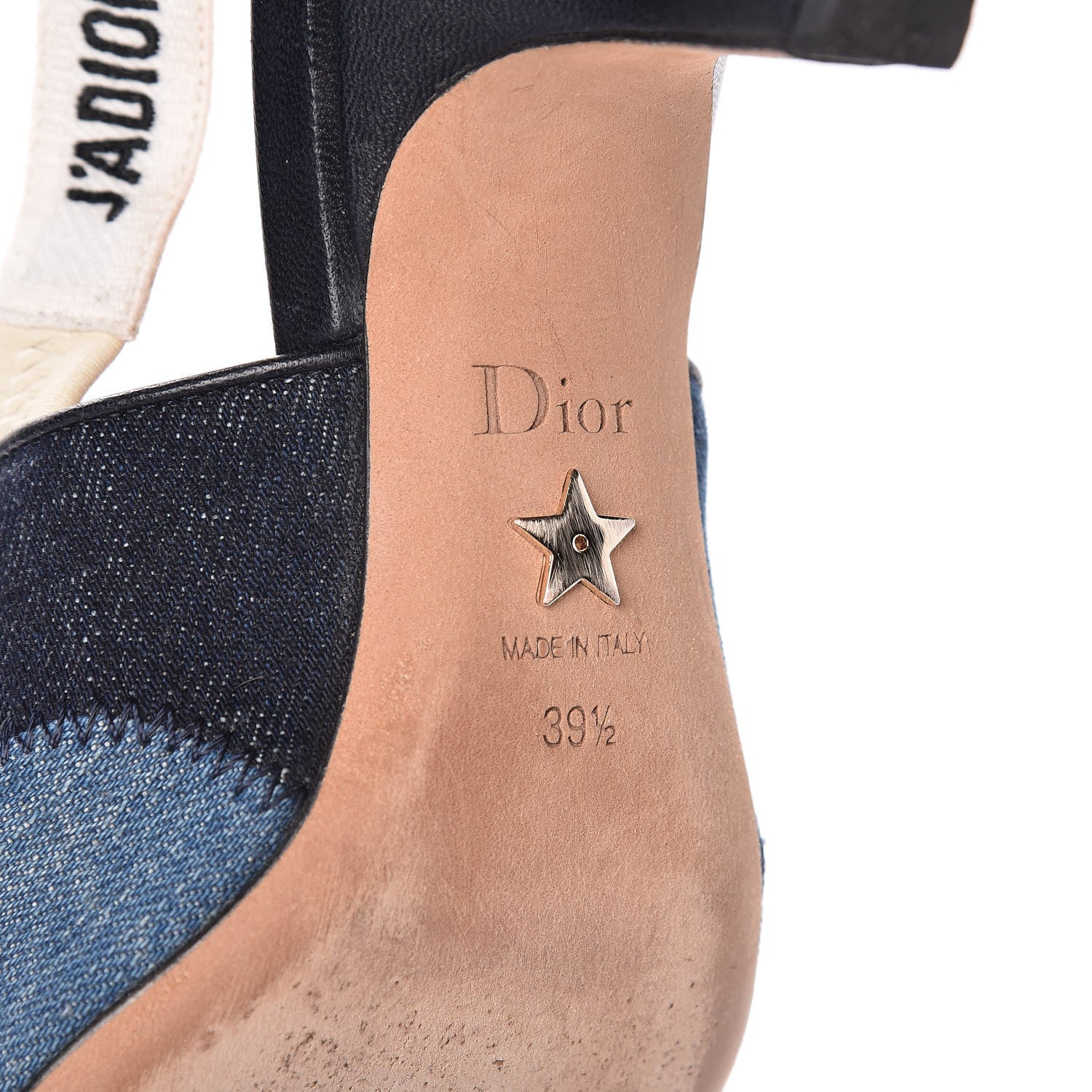 Christian Dior Denim Ribbon Patchwork J'Adior Slingback 65mm Pumps 39.5 Deep Blue 9 of 12