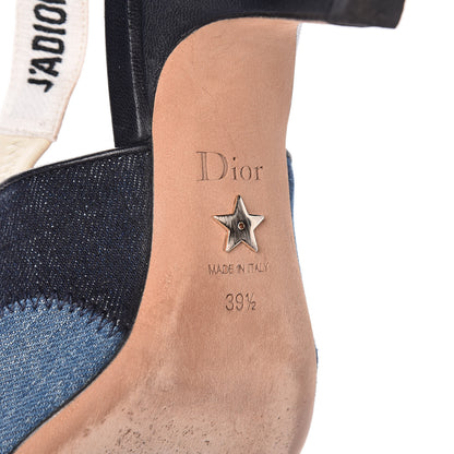 Christian Dior Denim Ribbon Patchwork J'Adior Slingback 65mm Pumps 39.5 Deep Blue 9 of 12
