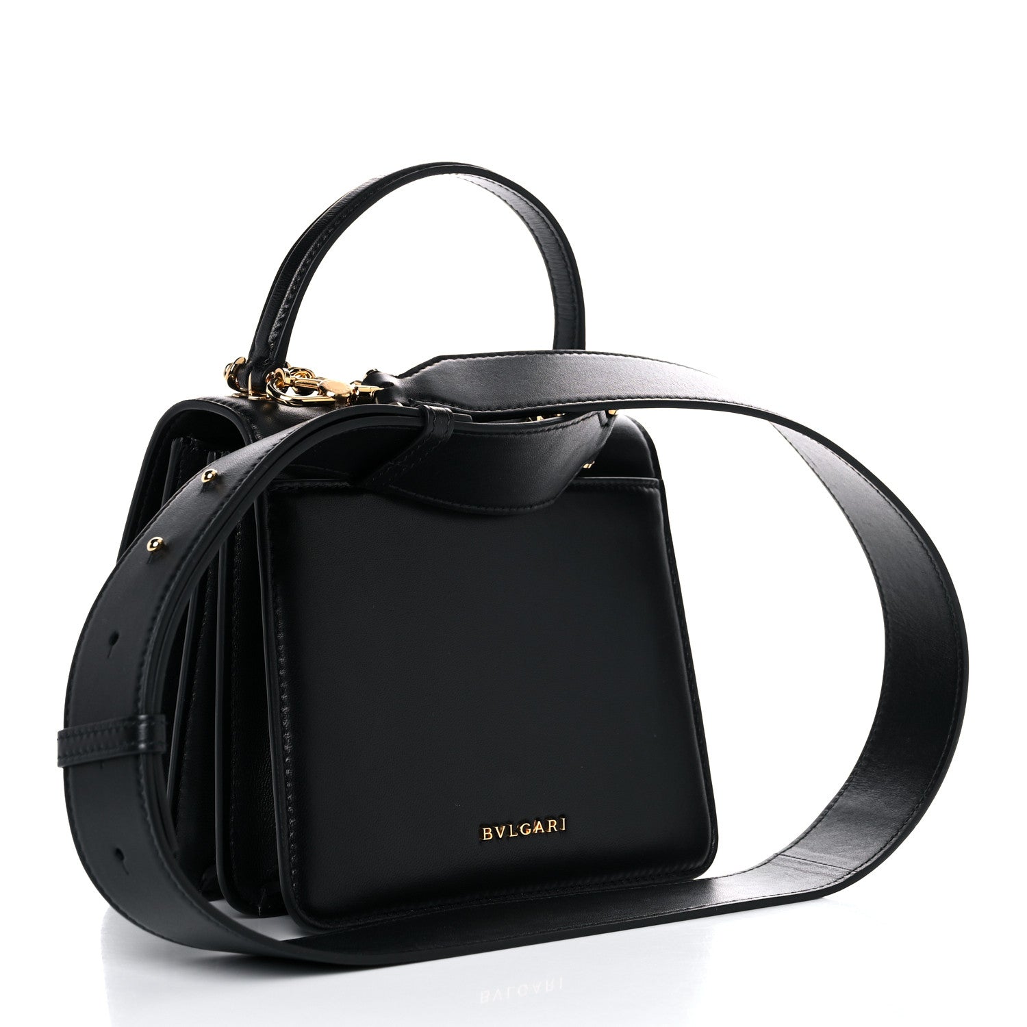 Bulgari Nappa Serpenti Forever Small Maxi Chain Top Handle Bag Black 3 of 15