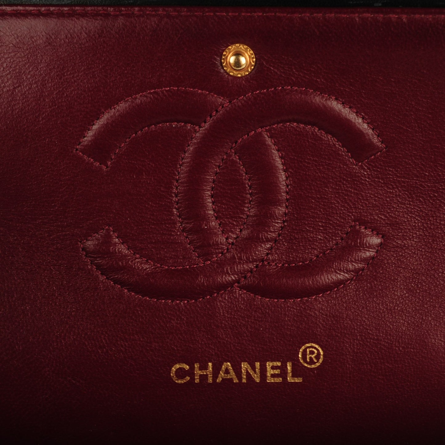 Lambskin Quilted Medium Double Flap Black