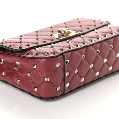 Valentino Garavani Nappa Small Rockstud Spike Shoulder Bag Rubino 8 of 9