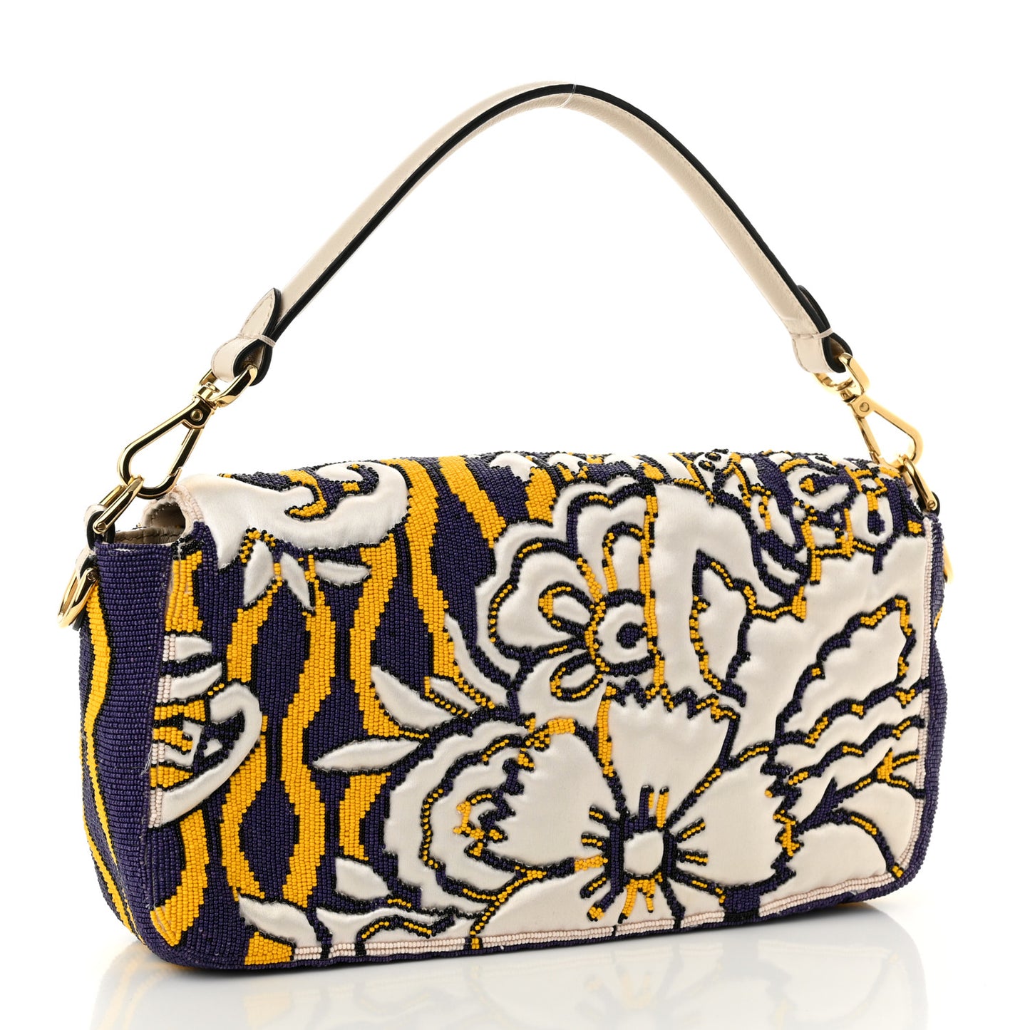 Satin Beaded Embroidered Baguette Multicolor