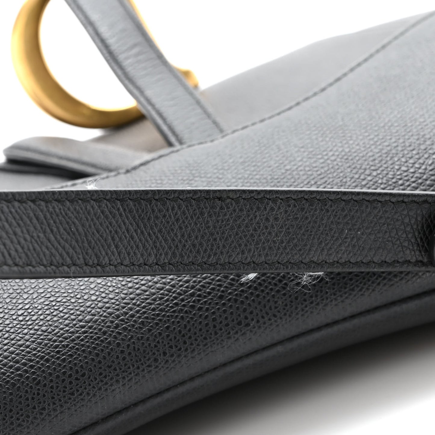 Grained Calfskin Saddle Bag Black