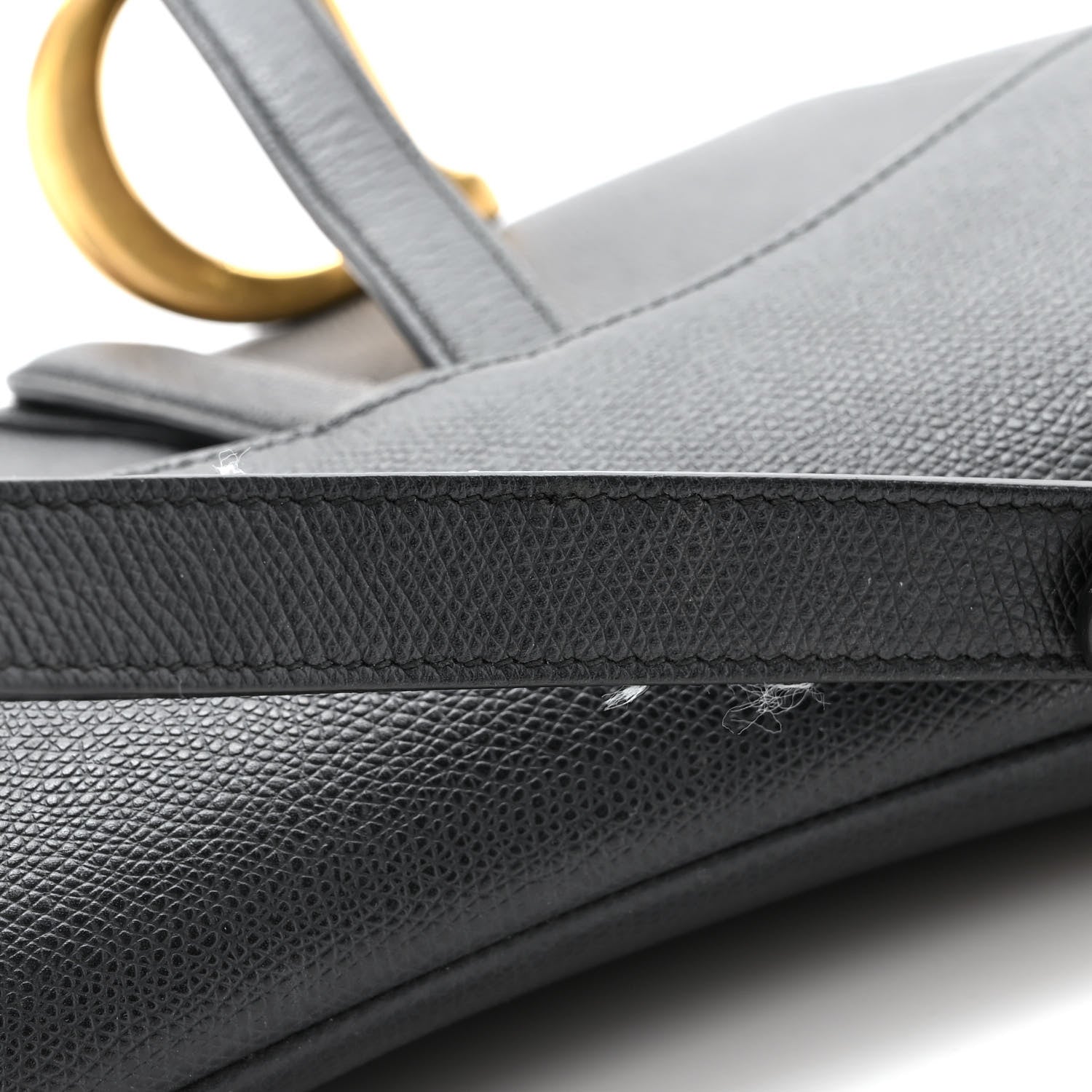 Christian Dior Grained Calfskin Saddle Bag Black 12 of 14
