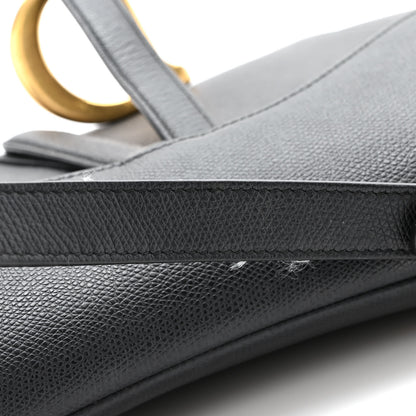 Christian Dior Grained Calfskin Saddle Bag Black 12 of 14