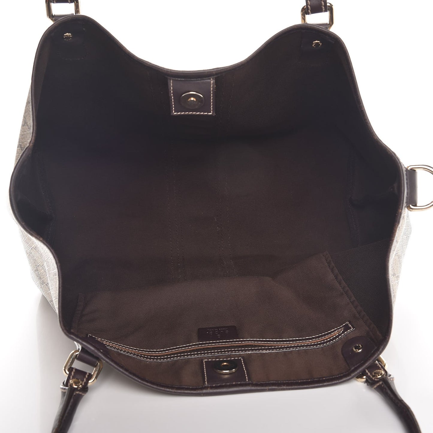 GG Plus Monogram Web Tote Dark Brown